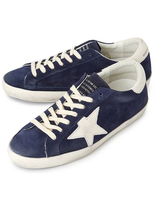 Superstar Suede Low Top Sneakers Navy - GOLDEN GOOSE - BALAAN 2