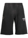 Short Pants OMCI006S23FLE0051001 BLACK - OFF WHITE - BALAAN 1