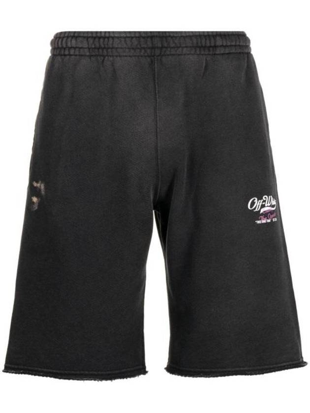 Short Pants OMCI006S23FLE0051001 BLACK - OFF WHITE - BALAAN 1