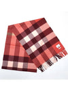 Large Check Cashmere Muffler Red - BURBERRY - BALAAN.