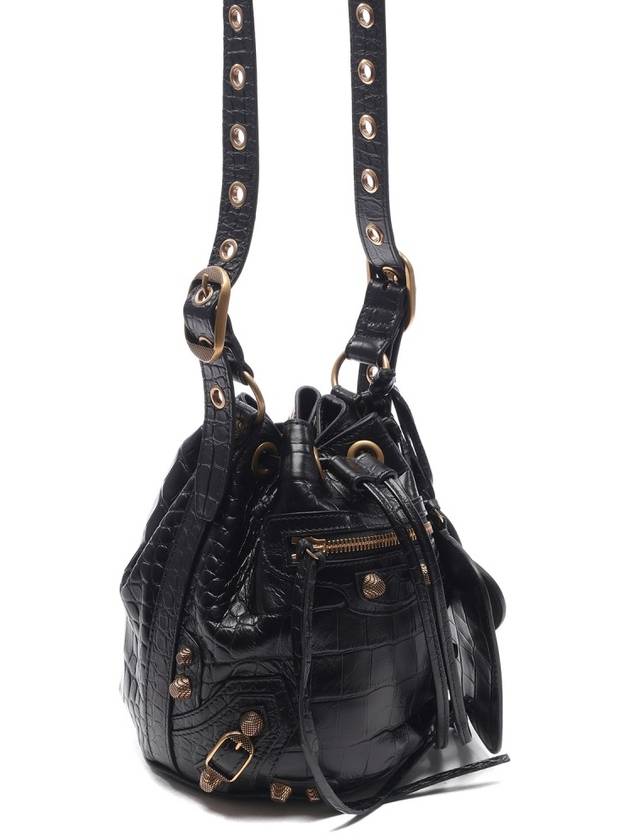 Le Cagole XS Leather Bucket Bag Black - BALENCIAGA - BALAAN 4