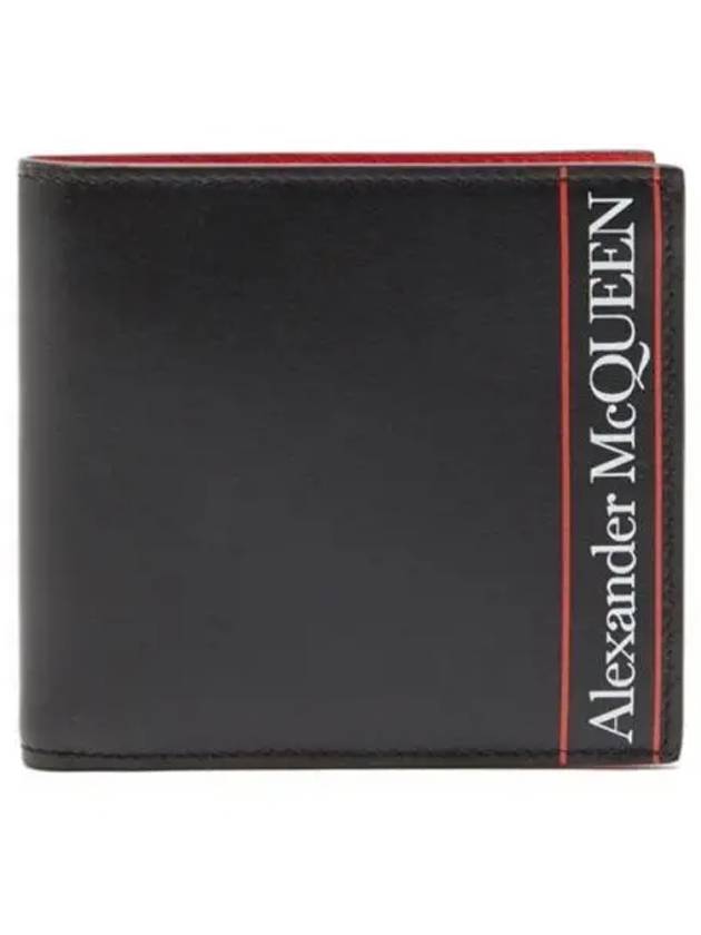 Men's Logo Printed Leather Half Wallet Black - ALEXANDER MCQUEEN - BALAAN 2