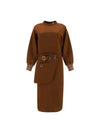 O'Lock Buckle Midi Dress Brown - FENDI - BALAAN 2