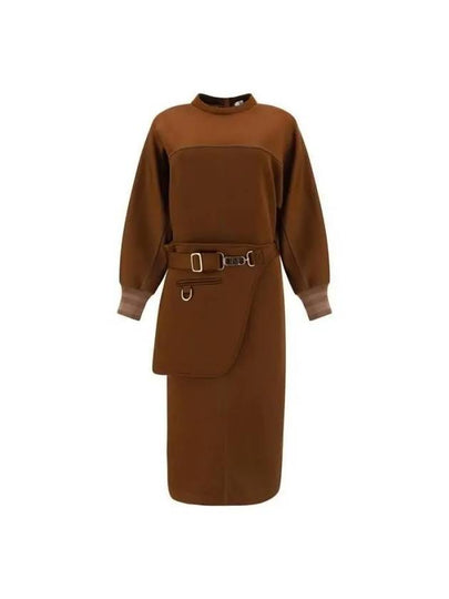 O'Lock Buckle Midi Dress Brown - FENDI - BALAAN 2