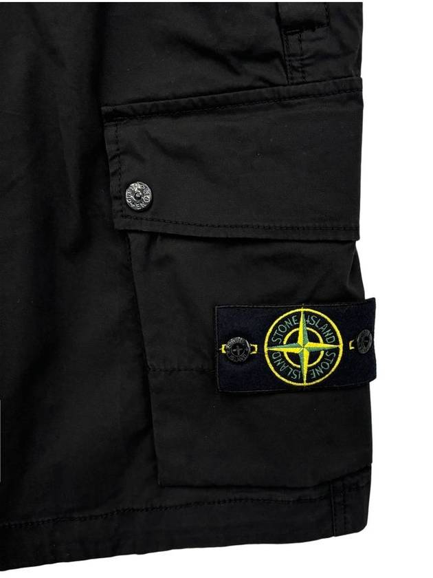 Wappen Cargo Bermuda Shorts Black - STONE ISLAND - BALAAN 4