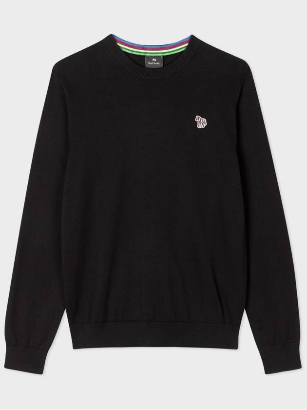 Zebra Patch Crew Neck Knit Top Black - PAUL SMITH - BALAAN 2