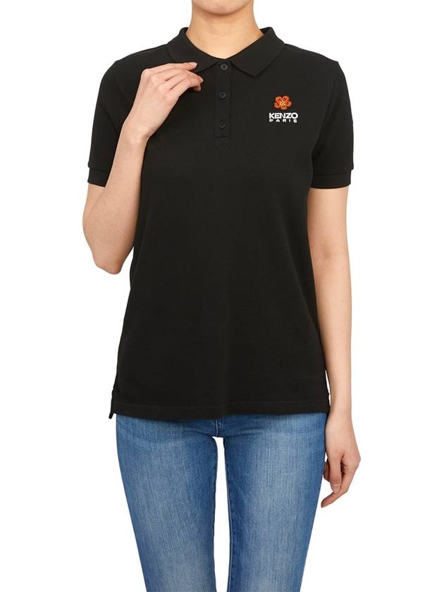 Women's Boke Flower Polo Shirt Black - KENZO - BALAAN 6