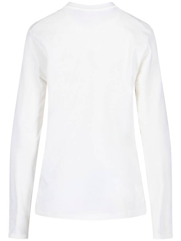 Logo Print Cotton Long Sleeve T-Shirt White - JIL SANDER - BALAAN 3