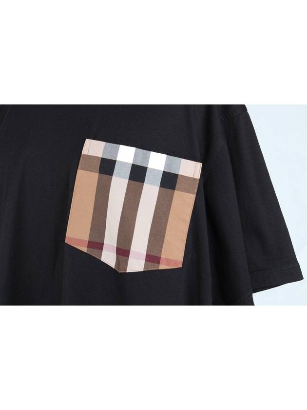 Pocket Check Over Short Sleeve T Shirt Black XL - BURBERRY - BALAAN 6