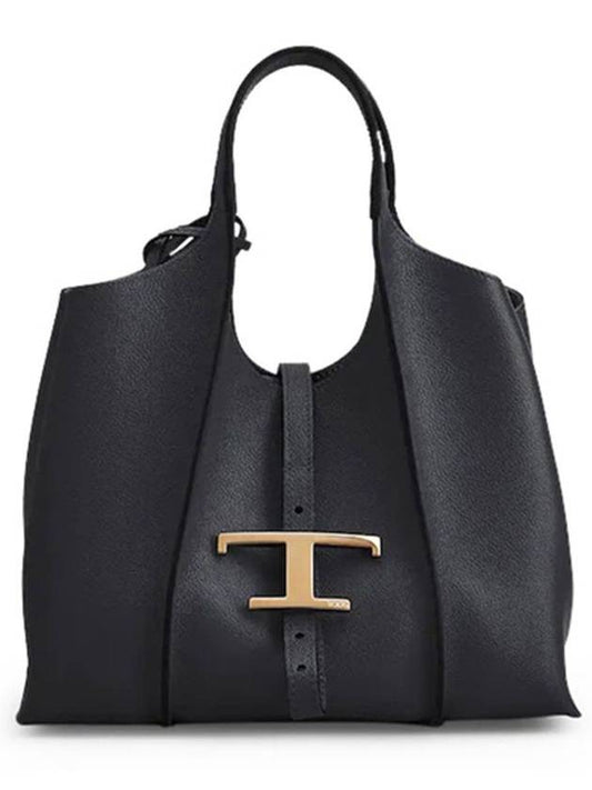 T Timeless Leather Shopping Mini Tote Bag Black - TOD'S - BALAAN 2