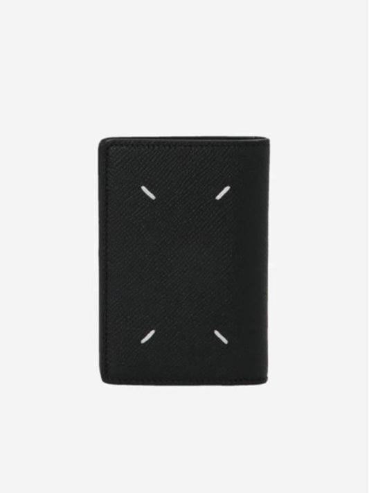 Stitched Bi-Fold Leather Card Wallet Black - MAISON MARGIELA - BALAAN 2