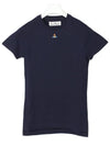 Embroided ORB Peru Short Sleeve T-Shirt Navy - VIVIENNE WESTWOOD - BALAAN 2