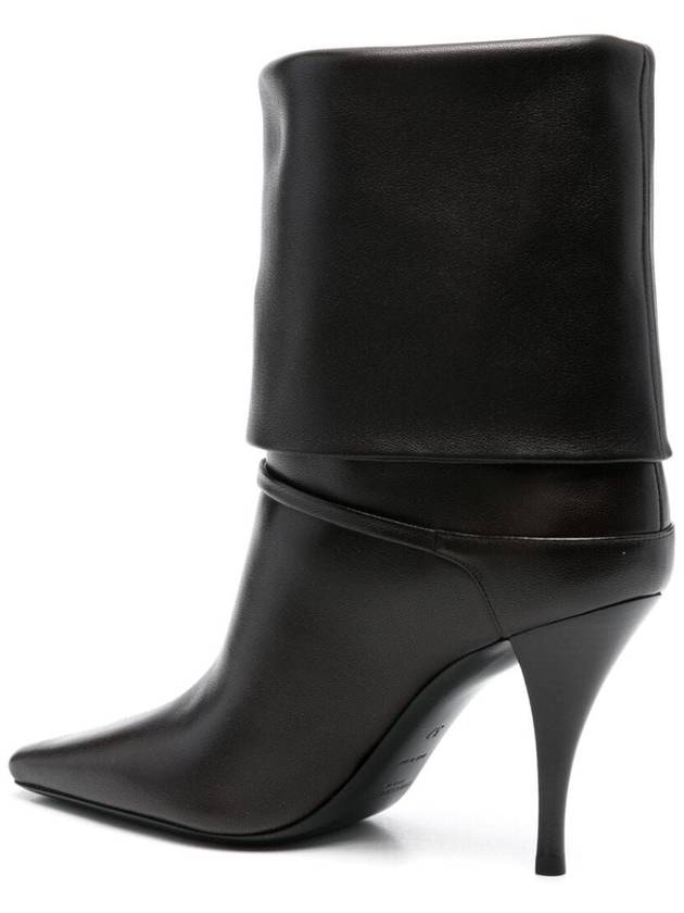 Niki Leather Ankle Boots Eagle Brown - SAINT LAURENT - BALAAN 4