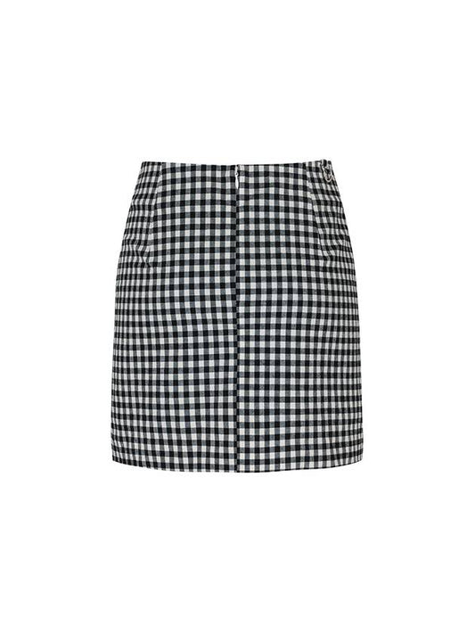 GINGHAM CHECK SKIRT W INNER PANTSBlack - PLAYBOO - BALAAN 2