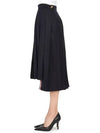 Super 120S Twill Below Knee Pleated Skirt Navy - THOM BROWNE - BALAAN 5