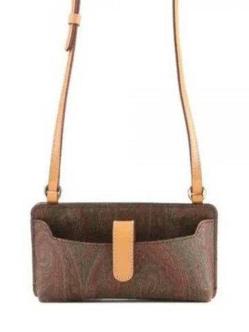 Snap Button Closure Shoulder Bag Brown - ETRO - BALAAN 1