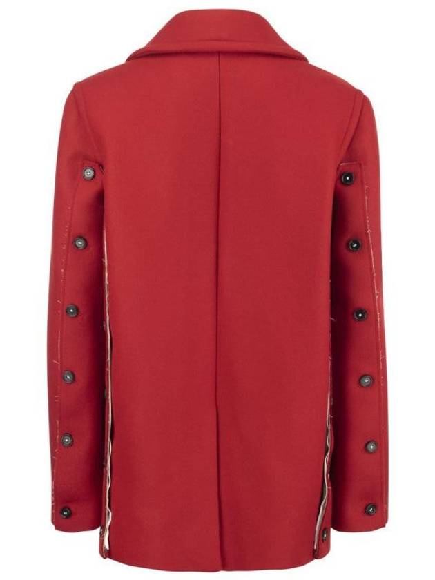 Breasted Wool Double Coat Red - MARNI - BALAAN 3