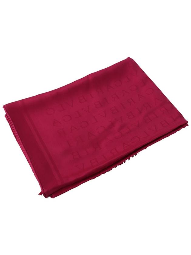 Logomania Stole Wool Silk Scarf Muffler Pink 33701Y 3 - BVLGARI - BALAAN 2