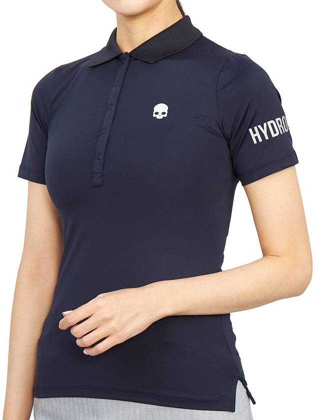 Women's Golf Logo Short Sleeve PK Shirt Navy - HYDROGEN - BALAAN 6