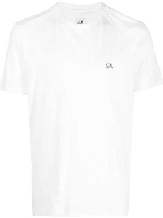 Logo Print Short Sleeve T-Shirt White - CP COMPANY - BALAAN 1