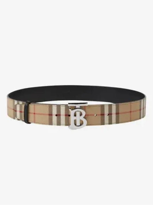 Check Reversible Wide TB Leather Belt Beige - BURBERRY - BALAAN 2