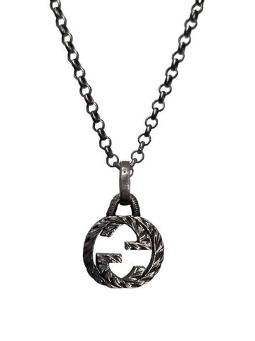 Women s 455535 Sterling Silver Interlocking G Pendant Necklace - GUCCI - BALAAN 1