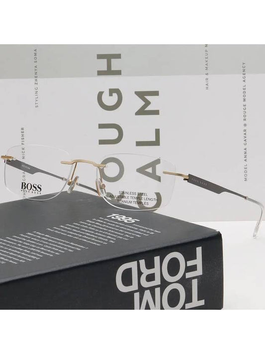 Hugo Boss titanium glasses frame BOSS1265C AOZ ultra light rimless temple adjustment - HUGO BOSS - BALAAN 2