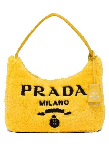 Re-Edition 2000 Terry Hobo Mini Shoulder Bag Yellow Black - PRADA - BALAAN 1