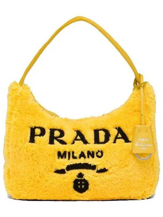 Re-Edition 2000 Terry Hobo Mini Shoulder Bag Yellow Black - PRADA - BALAAN 1