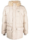 Triangle Logo Goose Down Padded Jacket Ivory - PRADA - BALAAN 2