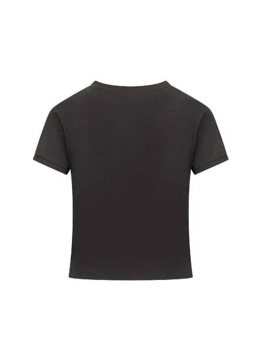 Coperni logo detail V neck crop t shirt COPJS71510 BLACK - COPERNI - BALAAN 2