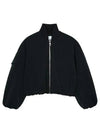 Drop Oversized Zipper Twill Bomber Jacket Black - GANNI - BALAAN 2