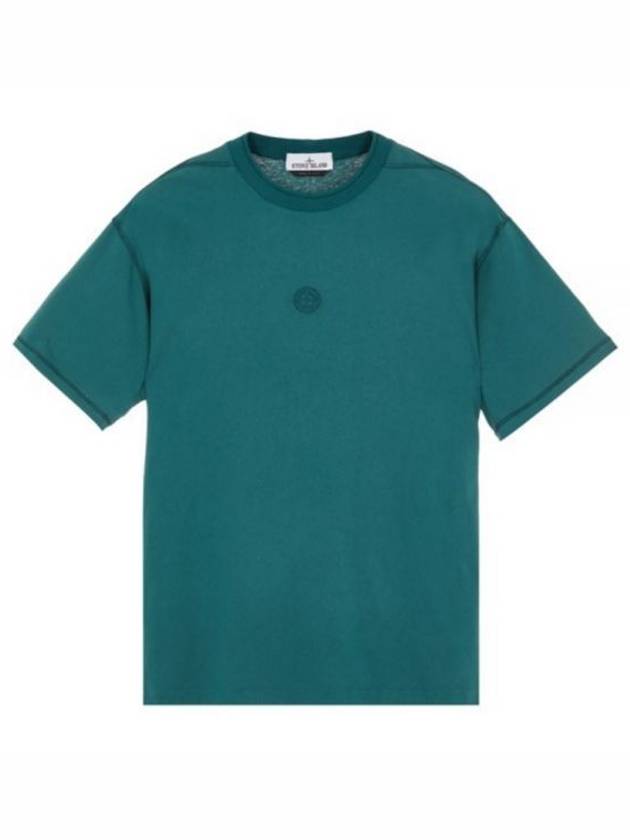 Fissato Effect Compass Embroidery Logo Short Sleeve T-shirt Bottle Green - STONE ISLAND - BALAAN 2