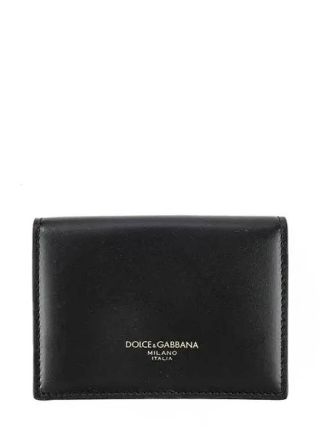 Logo Calfskin Half Wallet Black - DOLCE&GABBANA - BALAAN 2