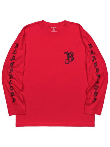 BBD Sketch Logo Long T Shirt Red - BLACKBLOND - BALAAN 1