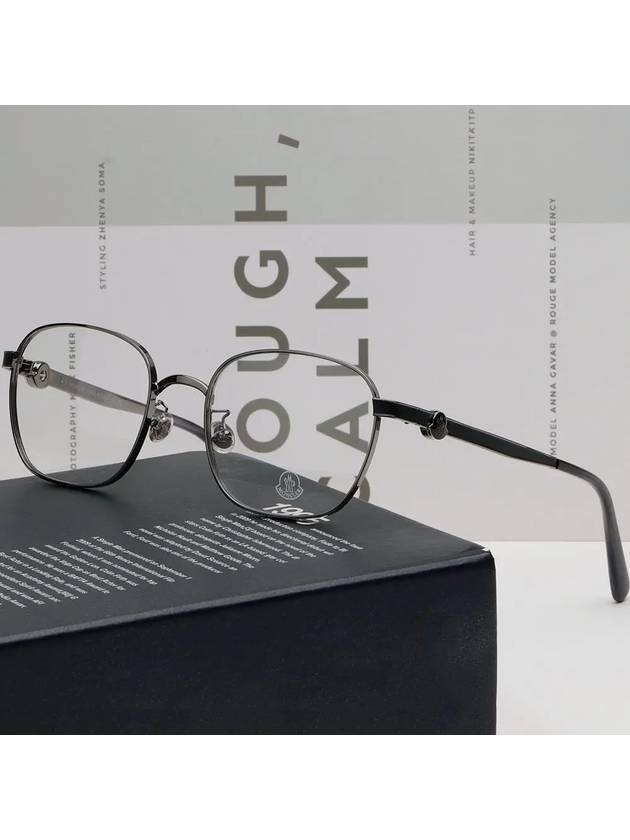 Eyewear Square Frame Eyeglasses Shiny Gunmetal - MONCLER - BALAAN 3