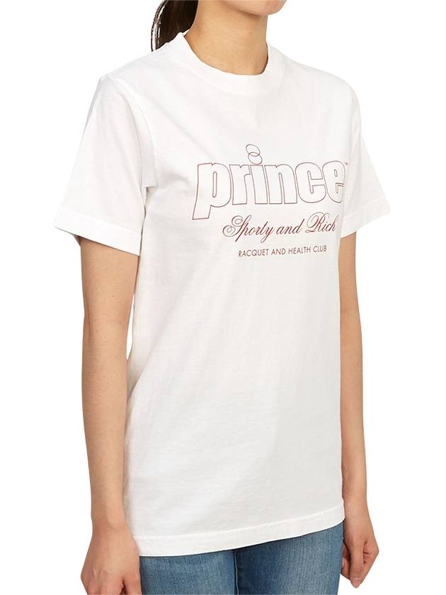 Prince Logo Print Short Sleeve T-Shirt White - SPORTY & RICH - BALAAN 4