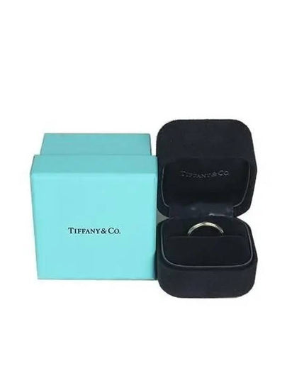 Tiffany PT950 Platinum 18K Yellow Gold Combination Milgrain 3mm Ring No 8 - TIFFANY & CO. - BALAAN 2