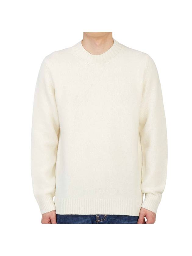 Men's Crew Neck Wool Knit Top Ivory - TEN C - BALAAN 2