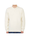 Men's Crew Neck Wool Knit Top Ivory - TEN C - BALAAN 1