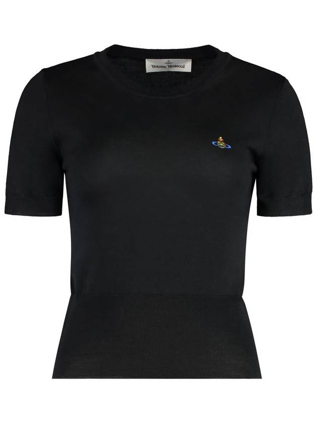 ORB Logo Short Sleeve Knit Top Black - VIVIENNE WESTWOOD - BALAAN 2