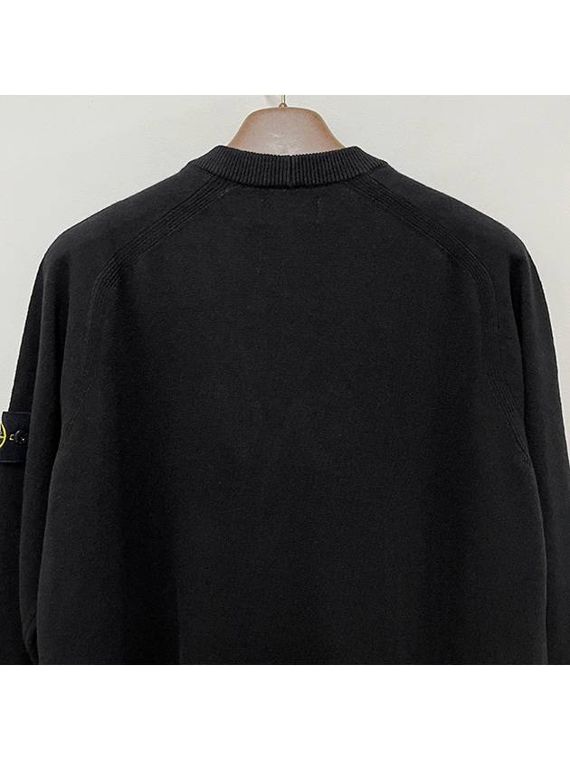 Wappen Patch V-Neck Cardigan Black - STONE ISLAND - BALAAN 6