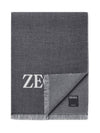 logo wool muffler gray - ERMENEGILDO ZEGNA - BALAAN 1