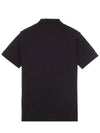 Pique Stretch Cotton Short Sleeve Polo Shirt Black - STONE ISLAND - BALAAN 5