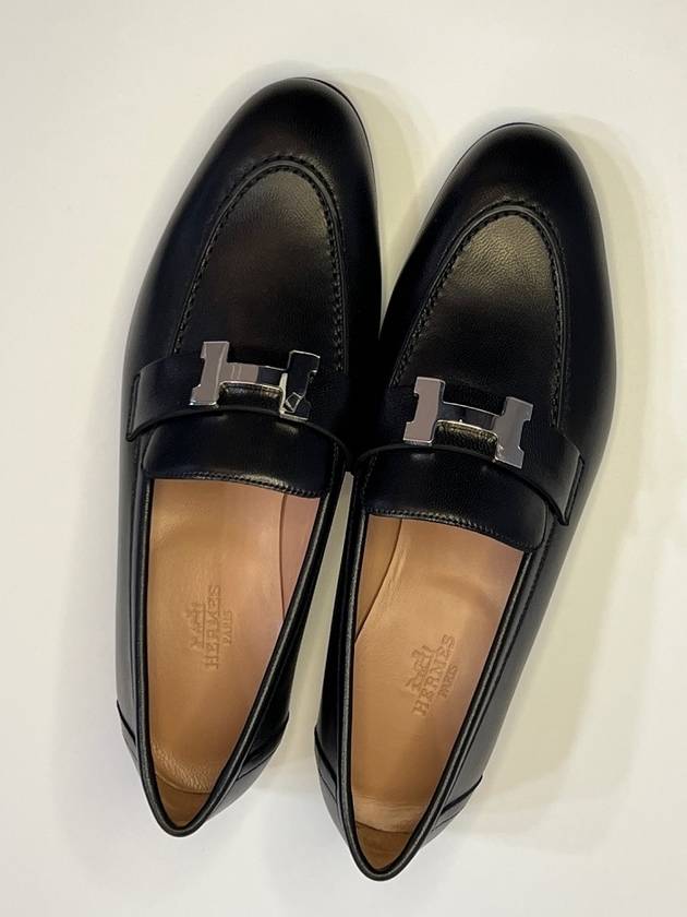 Paris Loafers Goatskin Palladium Noir - HERMES - BALAAN 3