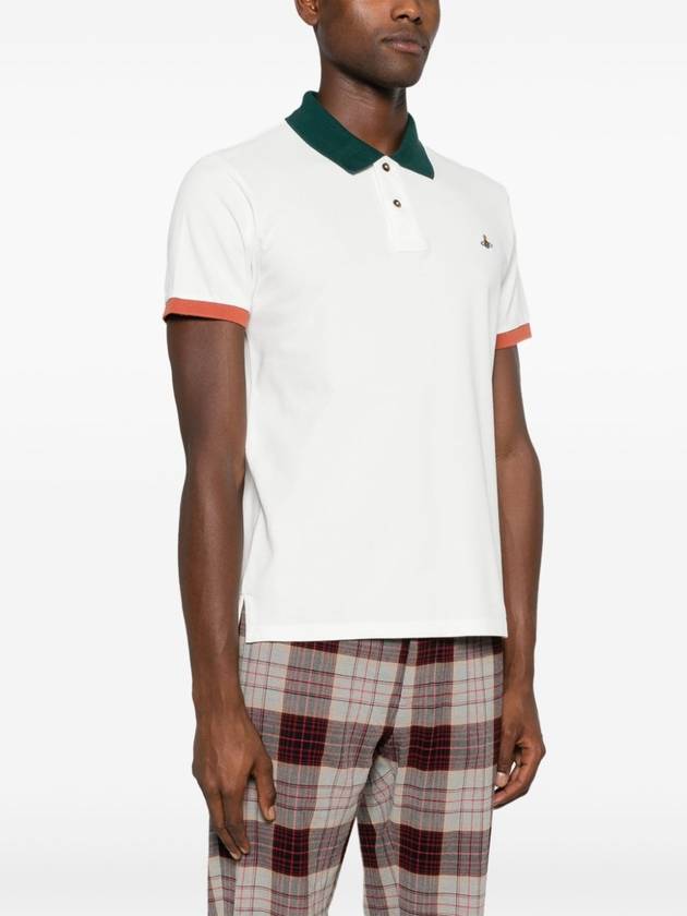 Classic ORB Logo Polo Shirt White - VIVIENNE WESTWOOD - BALAAN 4