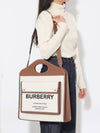 Medium Two-tone Canvas Leather Pocket Tote Bag Beige - BURBERRY - BALAAN 8