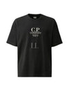 20/1 Jersey Boxy Logo Short Sleeve T-Shirt Black - CP COMPANY - BALAAN 2