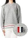 crew neck knit top gray - THOM BROWNE - BALAAN.