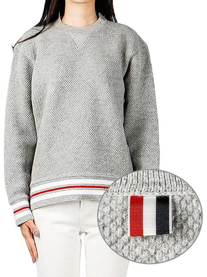 Crew Neck Knit Top Grey - THOM BROWNE - BALAAN 2